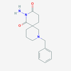 molecular formula C16H21N3O2 B12554957 2,8-Diazaspiro[4.5]decane-1,3-dione,2-amino-8-(phenylmethyl)- 