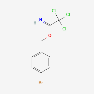 molecular formula C9H7BrCl3NO B12554975 Ethanimidic acid, 2,2,2-trichloro-, (4-bromophenyl)methyl ester CAS No. 146285-52-1