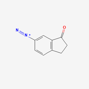 molecular formula C9H7N2O+ B12554988 3-Oxo-2,3-dihydro-1H-indene-5-diazonium CAS No. 143035-10-3