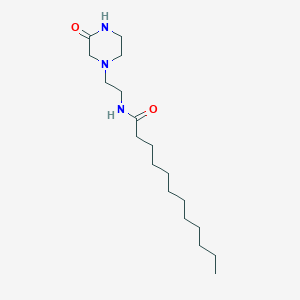 molecular formula C18H35N3O2 B12555010 N-[2-(3-Oxopiperazin-1-YL)ethyl]dodecanamide CAS No. 145625-77-0