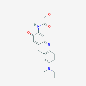 molecular formula C20H25N3O3 B12555020 N-{3-[4-(Diethylamino)-2-methylanilino]-6-oxocyclohexa-2,4-dien-1-ylidene}-2-methoxyacetamide CAS No. 153196-69-1