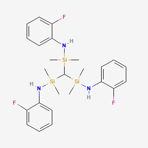 molecular formula C25H34F3N3Si3 B12555085 Tris[dimethyl(2-fluoroanilino)silyl]methane CAS No. 165545-75-5