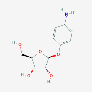 molecular formula C11H15NO5 B125555 (2S,3R,4S,5R)-2-(4-aminophenoxy)-5-(hydroxymethyl)oxolane-3,4-diol CAS No. 148504-11-4