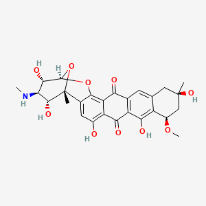 molecular formula C27H29NO10 B1255597 (1R,10R,12R,21R,22S,23R,24R)-4,8,12,22,24-pentahydroxy-10-methoxy-1,12-dimethyl-23-(methylamino)-20,25-dioxahexacyclo[19.3.1.02,19.05,18.07,16.09,14]pentacosa-2,4,7(16),8,14,18-hexaene-6,17-dione 