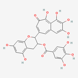 molecular formula C27H20O13 B1255604 [(2R,3R)-5,7-dihydroxy-2-(2,3,4,5-tetrahydroxy-6-oxo-benzo[7]annulen-8-yl)chroman-3-yl] 3,4,5-trihydroxybenzoate CAS No. 102067-92-5