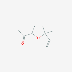 molecular formula C9H14O2 B125561 1-(5-Ethenyl-5-methyloxolan-2-yl)ethanone CAS No. 147331-99-5