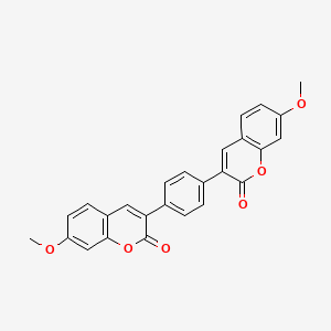 molecular formula C26H18O6 B12556399 3,3'-(1,4-Phenylene)bis(7-methoxy-2H-1-benzopyran-2-one) CAS No. 191168-38-4