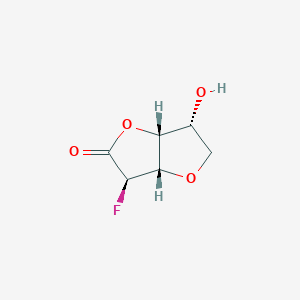 molecular formula C6H7FO4 B125564 (3R,3Ar,6R,6aS)-6-fluoro-3-hydroxy-3,3a,6,6a-tetrahydro-2H-furo[3,2-b]furan-5-one CAS No. 152714-94-8