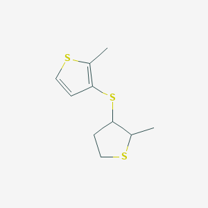 molecular formula C10H14S3 B12556481 trans-2-Methyl-3-(2-methyl-3-thienylthio)-tetrahydro-thiophene CAS No. 143764-36-7