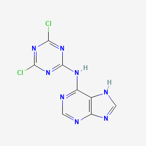 molecular formula C8H4Cl2N8 B12556509 N-(4,6-dichloro-1,3,5-triazin-2-yl)-7H-purin-6-amine CAS No. 189567-72-4