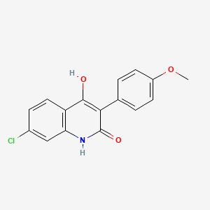 molecular formula C16H12ClNO3 B12556519 7-Chloro-4-hydroxy-3-(4-methoxyphenyl)quinolin-2(1H)-one CAS No. 142326-33-8