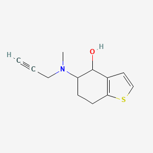 molecular formula C12H15NOS B12556522 5-[Methyl(prop-2-yn-1-yl)amino]-4,5,6,7-tetrahydro-1-benzothiophene-4-ol CAS No. 142350-91-2