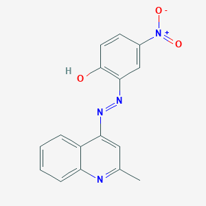 molecular formula C16H12N4O3 B12556532 6-[2-(2-Methylquinolin-4-yl)hydrazinylidene]-4-nitrocyclohexa-2,4-dien-1-one CAS No. 190058-92-5