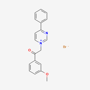 molecular formula C19H17BrN2O2 B12556545 1-[2-(3-Methoxyphenyl)-2-oxoethyl]-4-phenylpyrimidin-1-ium bromide CAS No. 193195-97-0