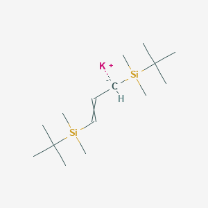 molecular formula C15H33KSi2 B12556570 potassium;tert-butyl-[3-[tert-butyl(dimethyl)silyl]prop-1-enyl]-dimethylsilane CAS No. 181210-88-8