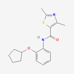 molecular formula C17H20N2O2S B12556595 N-[2-(Cyclopentyloxy)phenyl]-2,4-dimethyl-1,3-thiazole-5-carboxamide CAS No. 149708-92-9