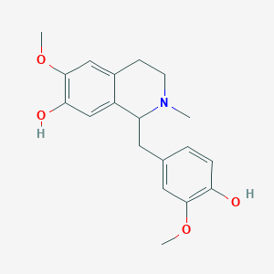molecular formula C19H23NO4 B1255663 7-Isoquinolinol, 1,2,3,4-tetrahydro-1-((4-hydroxy-3-methoxyphenyl)methyl)-6-methoxy-2-methyl-, (+-)- CAS No. 20938-53-8