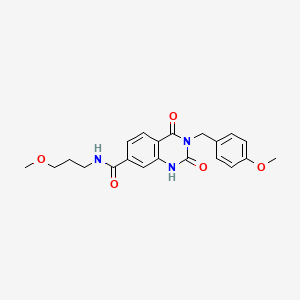 molecular formula C21H23N3O5 B1255674 3-[(4-methoxyphenyl)methyl]-N-(3-methoxypropyl)-2,4-dioxo-1H-quinazoline-7-carboxamide 