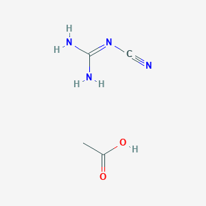molecular formula C4H8N4O2 B12556744 Acetic acid;2-cyanoguanidine CAS No. 142521-44-6