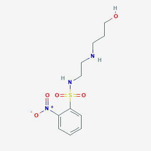molecular formula C11H17N3O5S B12556775 Benzenesulfonamide, N-[2-[(3-hydroxypropyl)amino]ethyl]-2-nitro- CAS No. 192379-55-8