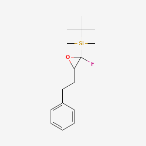 molecular formula C16H25FOSi B12556799 tert-Butyl[2-fluoro-3-(2-phenylethyl)oxiran-2-yl]dimethylsilane CAS No. 192998-07-5