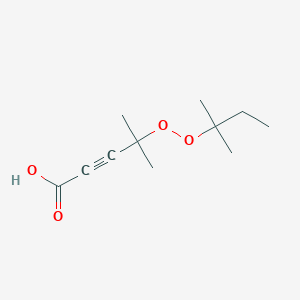 molecular formula C11H18O4 B12556835 2-Pentynoic acid, 4-[(1,1-dimethylpropyl)dioxy]-4-methyl- CAS No. 143391-08-6