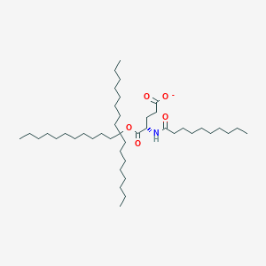 molecular formula C43H82NO5- B12556933 9-[(N-Decanoyl-5-oxidanidyl-5-oxidanylidene-L-norvalyl)oxy]-9-octylicosane CAS No. 180485-58-9