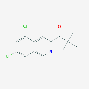 molecular formula C14H13Cl2NO B12556993 1-(5,7-Dichloroisoquinolin-3-yl)-2,2-dimethylpropan-1-one CAS No. 186687-18-3