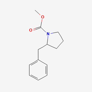 molecular formula C13H17NO2 B12557017 1-Pyrrolidinecarboxylic acid, 2-(phenylmethyl)-, methyl ester CAS No. 144688-80-2