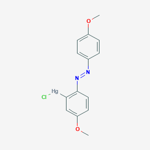 molecular formula C14H13ClHgN2O2 B12557074 Chloro{5-methoxy-2-[(E)-(4-methoxyphenyl)diazenyl]phenyl}mercury CAS No. 143336-51-0