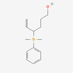 molecular formula C14H22OSi B12557076 4-[Dimethyl(phenyl)silyl]hex-5-en-1-ol CAS No. 158069-41-1
