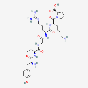 molecular formula C33H54N10O8 B12557109 L-Tyrosyl-L-valylglycyl-N~5~-(diaminomethylidene)-L-ornithyl-L-lysyl-L-proline CAS No. 185686-10-6