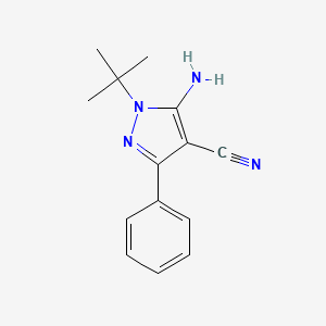 molecular formula C14H16N4 B12557127 1H-Pyrazole-4-carbonitrile, 5-amino-1-(1,1-dimethylethyl)-3-phenyl- CAS No. 180903-09-7