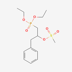 molecular formula C14H23O6PS B12557138 Phosphonic acid, [2-[(methylsulfonyl)oxy]-3-phenylpropyl]-, diethyl ester CAS No. 143798-82-7