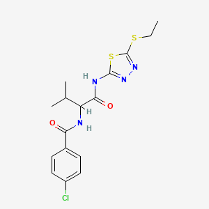 4-chloro-N-[1-[[5-(ethylthio)-1,3,4-thiadiazol-2-yl]amino]-3-methyl-1-oxobutan-2-yl]benzamide