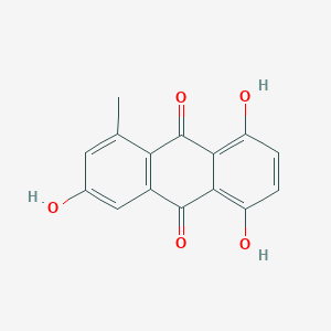 molecular formula C15H10O5 B12557230 9,10-Anthracenedione, 3,5,8-trihydroxy-1-methyl- CAS No. 144686-00-0