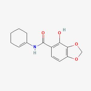 molecular formula C14H15NO4 B12557240 N-(Cyclohex-1-en-1-yl)-4-hydroxy-2H-1,3-benzodioxole-5-carboxamide CAS No. 192210-75-6