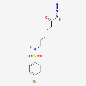 molecular formula C13H16BrN3O3S B12557247 Benzenesulfonamide, 4-bromo-N-(7-diazo-6-oxoheptyl)- CAS No. 142963-35-7