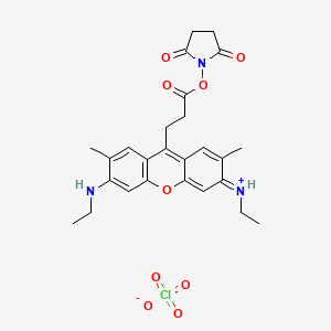 N-[9-{3-[(2,5-dioxopyrrolidin-1-yl)oxy]-3-oxopropyl}-6-(ethylamino)-2,7-dimethyl-3H-xanthen-3-ylidene]ethanaminium perchlorate