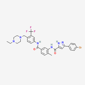 3-(4-bromophenyl)-N-[5-[[4-[(4-ethyl-1-piperazinyl)methyl]-3-(trifluoromethyl)anilino]-oxomethyl]-2-methylphenyl]-1H-pyrazole-5-carboxamide