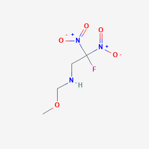 molecular formula C4H8FN3O5 B12557432 2-Fluoro-N-(methoxymethyl)-2,2-dinitroethan-1-amine CAS No. 143674-87-7