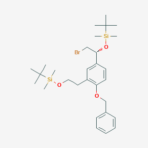 molecular formula C29H47BrO3Si2 B125575 [(1R)-1-[3-[2-(tert-Butyldimethylsiloxy)ethyl]-4-(benzyloxy)phenyl]-2-bromoethoxy]tert-butyldimethylsilane CAS No. 371783-90-3