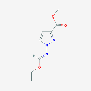 molecular formula C8H11N3O3 B125576 Methyl 1-((ethoxymethylene)amino)-1H-pyrazole-3-carboxylate CAS No. 150017-62-2