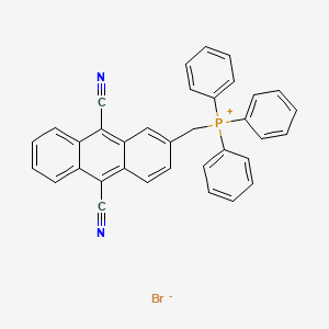 molecular formula C35H24BrN2P B12557671 Phosphonium, [(9,10-dicyano-2-anthracenyl)methyl]triphenyl-, bromide CAS No. 193757-87-8