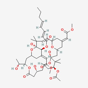 [(1S,3S,5Z,7R,8E,11S,12S,13E,17R,21R,23R,25S)-25-acetyloxy-1,11,21-trihydroxy-17-[(1R)-1-hydroxyethyl]-5,13-bis(2-methoxy-2-oxoethylidene)-10,10,26,26-tetramethyl-19-oxo-18,27,28,29-tetraoxatetracyclo[21.3.1.13,7.111,15]nonacos-8-en-12-yl] (2E,4E)-octa-2,4-dienoate