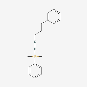 molecular formula C19H22Si B12557772 Dimethyl(phenyl)(5-phenylpent-1-yn-1-yl)silane CAS No. 184577-92-2