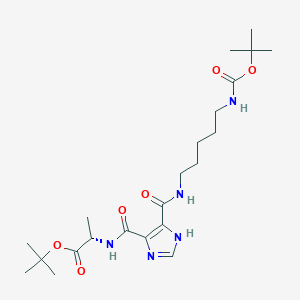 (2S)-2-[[[5-[[5-[[(2-methylpropan-2-yl)oxy-oxomethyl]amino]pentylamino]-oxomethyl]-1H-imidazol-4-yl]-oxomethyl]amino]propanoic acid tert-butyl ester