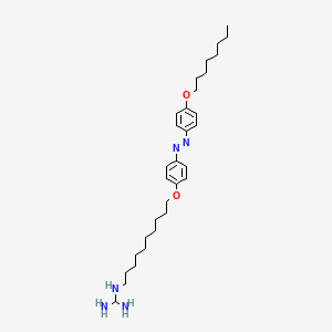 molecular formula C31H51N5O2 B12557889 N-[10-(4-{(E)-[4-(Octyloxy)phenyl]diazenyl}phenoxy)decyl]methanetriamine CAS No. 190008-08-3