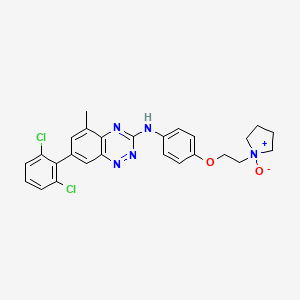 7-(2,6-dichlorophenyl)-5-methyl-N-[4-[2-(1-oxidopyrrolidin-1-ium-1-yl)ethoxy]phenyl]-1,2,4-benzotriazin-3-amine