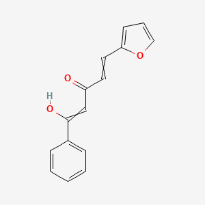 molecular formula C15H12O3 B12558329 5-(Furan-2-yl)-1-hydroxy-1-phenylpenta-1,4-dien-3-one CAS No. 147556-50-1